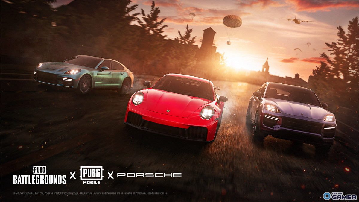 「PUBG」×「PUBG MOBILE」×「PORSCHE」コラボ始動!ポルシェがバトルグラウンドを駆け抜けるの画像