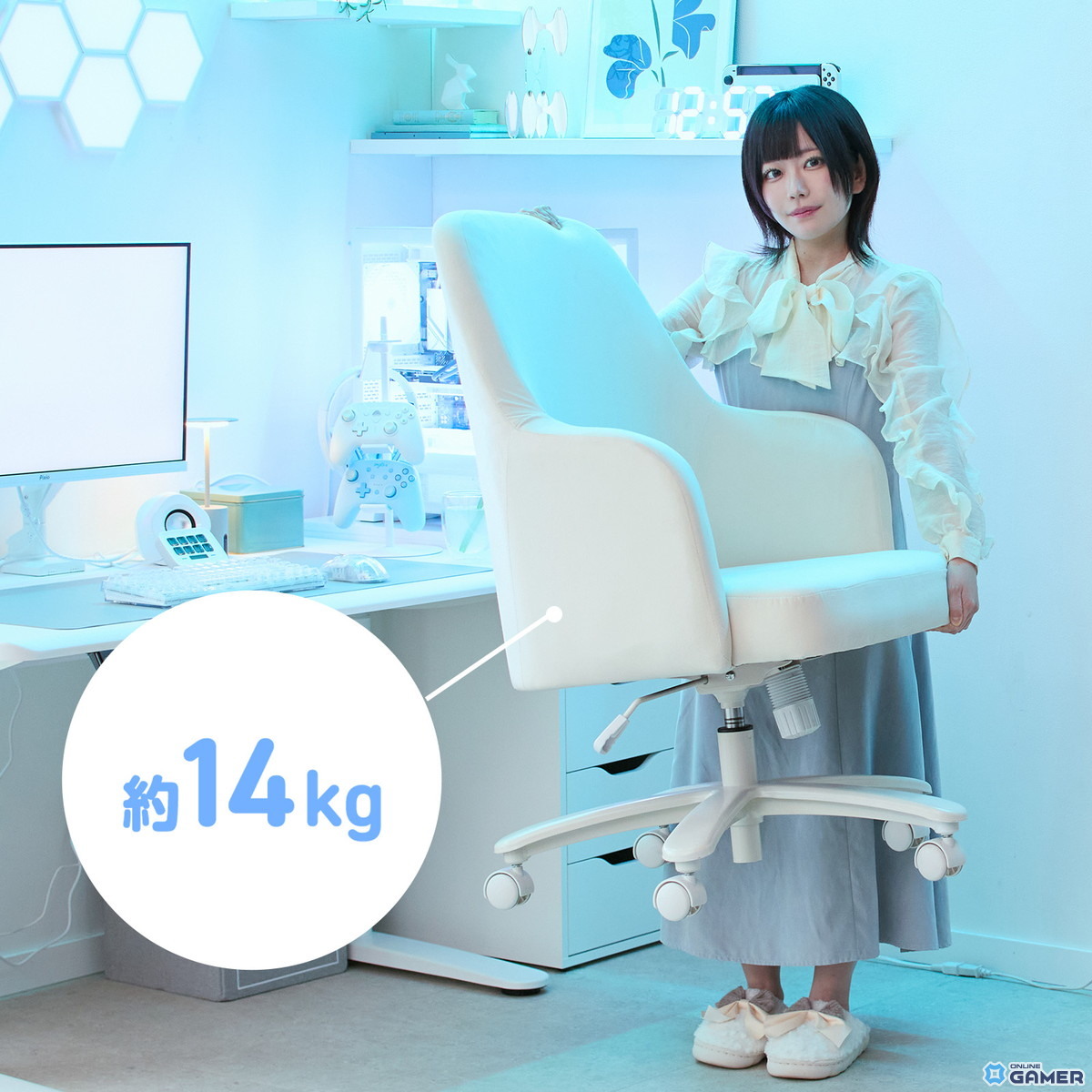 Pixioから「ゲーミングマシュマロチェア」登場！ふわもちベロア×曲線デザインで新しい座り心地を提案の画像