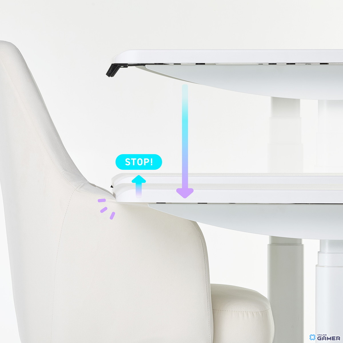 Pixio初のゲーミングデスク発売！電動昇降×オールホワイト×曲線デザインで理想のゲーム部屋を実現の画像