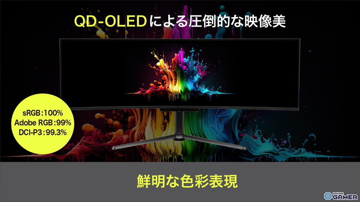 GRAPHT、49インチQD-OLEDゲーミングモニター「GR4924COEL-BK」発売の画像