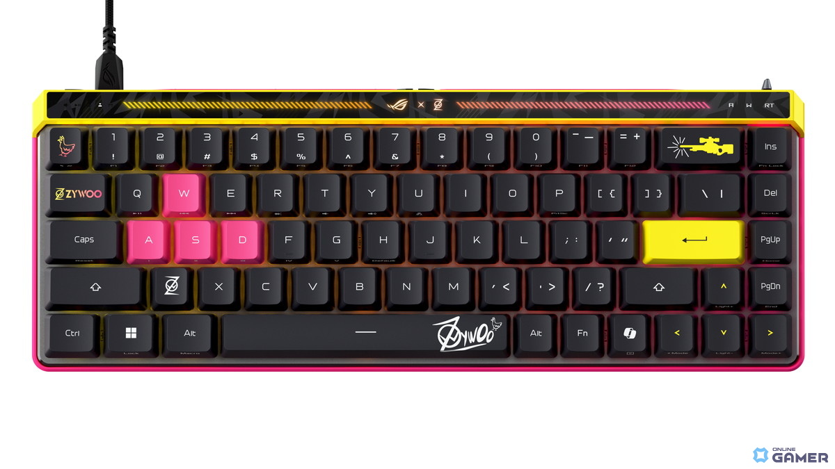 プロゲーマーZywOo選手モデル「ROG Falchion Ace HFX」公開!大胆配色と専用キーで唯一無二のデザインにの画像