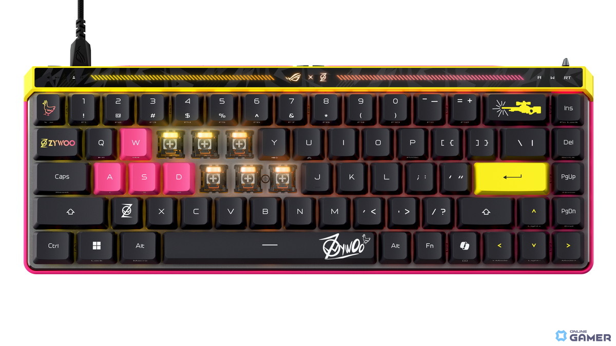 プロゲーマーZywOo選手モデル「ROG Falchion Ace HFX」公開！大胆配色と専用キーで唯一無二のデザインにの画像