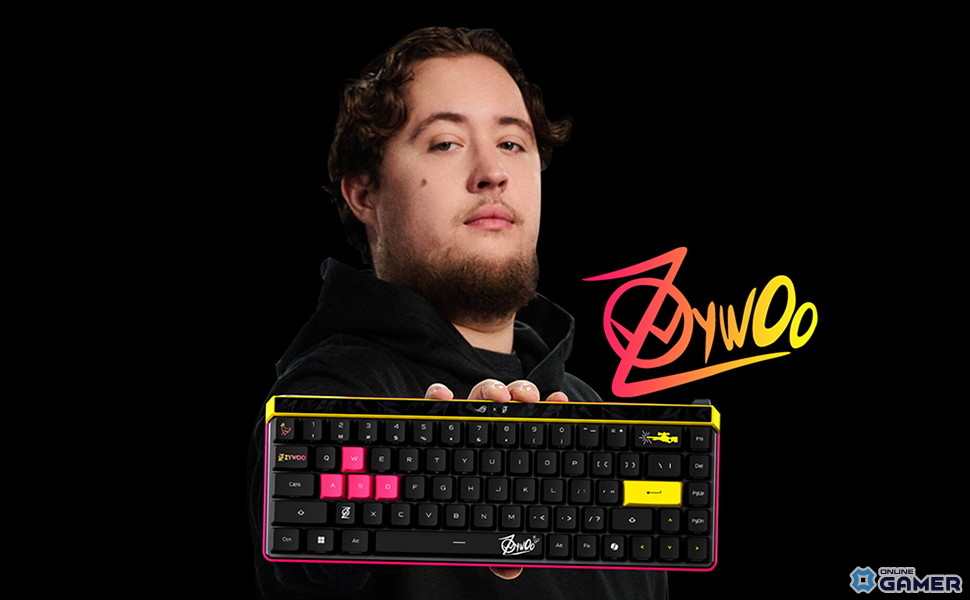 プロゲーマーZywOo選手モデル「ROG Falchion Ace HFX」公開！大胆配色と専用キーで唯一無二のデザインにの画像