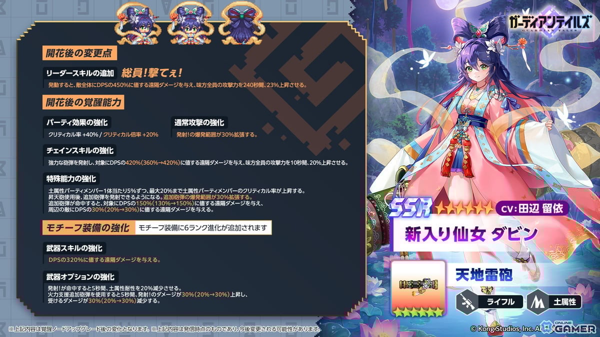 開花後の性能紹介