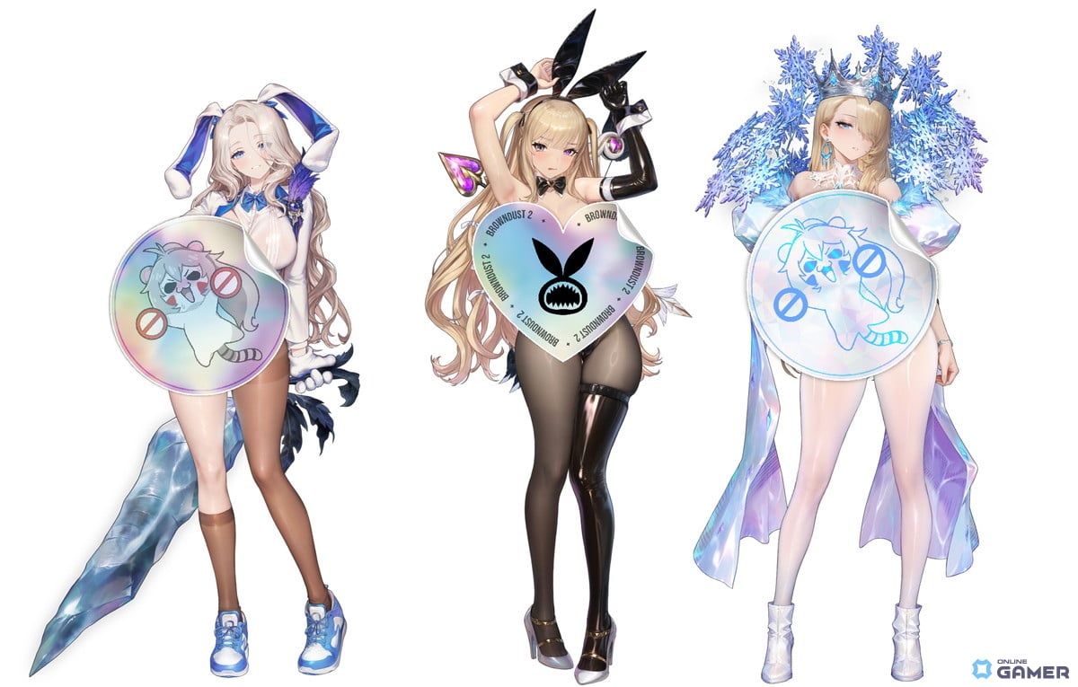 右から)「ビタースウィート・バニー ダリアン」、「シャドウ・バニー エレニール」、「フローズン・クイーン ウィルヘルミナ」