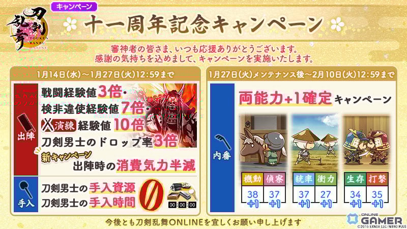 11周年の「刀剣乱舞ONLINE」―新刀剣男士「二筋樋貞宗」が鍛刀に登場！上半期ロードマップ公開のスクリーンショット6