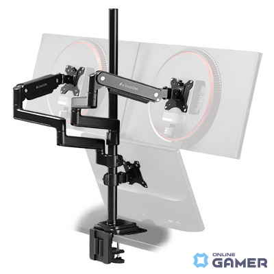 寝姿勢でも3画面を自在に配置、Bauhutteのロングアーム採用マルチモニターアームが登場の画像