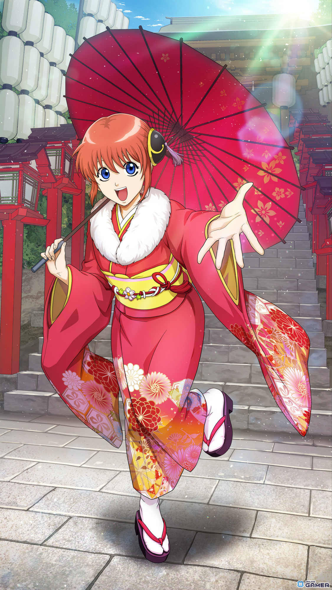 「銀魂 すまほ ばとるくろにくる」2月4日配信決定！晴れ着テーマの描き起こしSSRカードを先行公開の画像