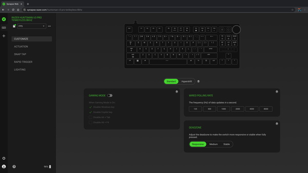 Razerのデバイス設定がウェブブラウザで可能、「Synapse Web」ベータ版公開のスクリーンショット4