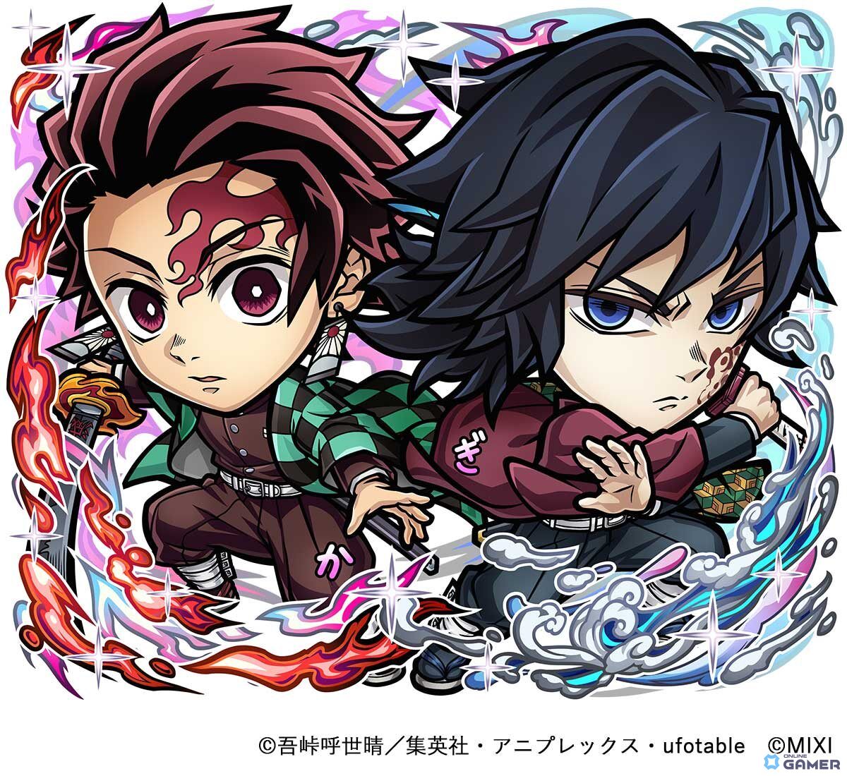 【ドリームコトダマン】天属性 ★6　竈門炭治郎＆冨岡義勇（進化後）CV：花江夏樹（竈門炭治郎）櫻井孝宏（冨岡義勇）