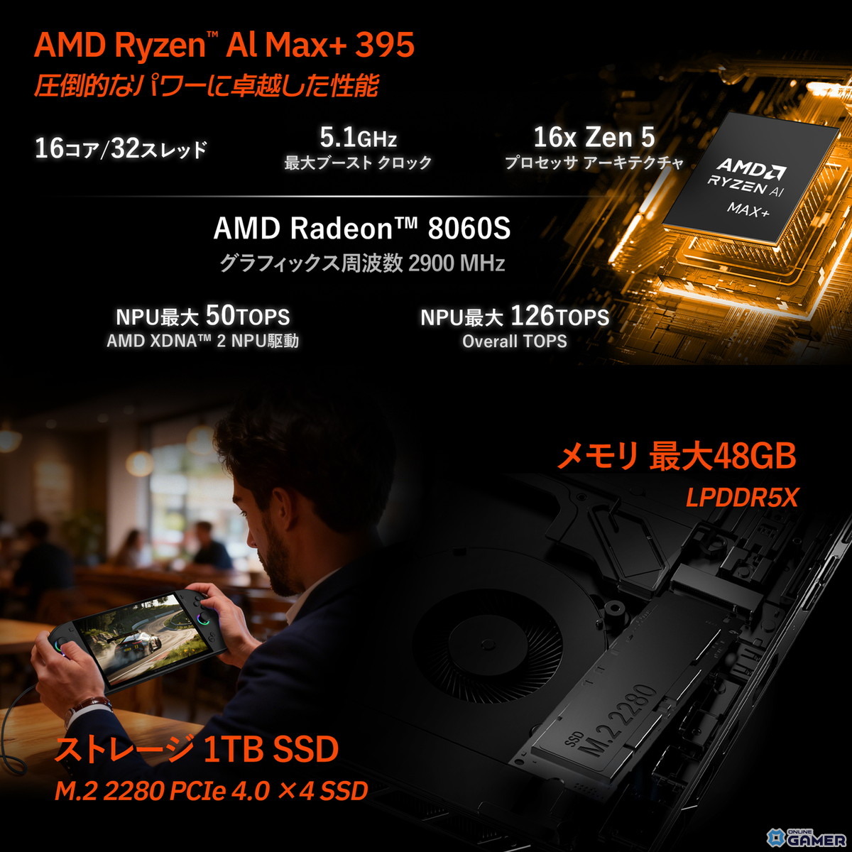 天空、Ryzen AI Max+ 395搭載の8インチPC「OneXFly APEX 国内正規版」発表のスクリーンショット2