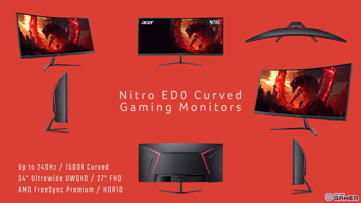 Acer「Nitro ED0」シリーズ登場、最大240Hz対応の湾曲ゲーミングモニター3機種を発売のスクリーンショット1