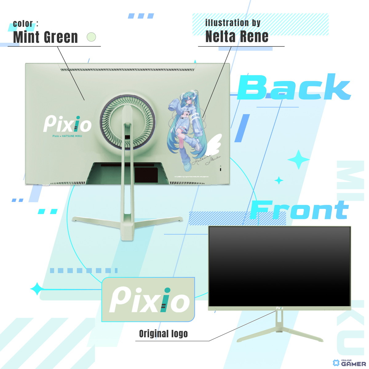Pixio初音ミクコラボゲーミングモニター登場!WQHD180Hz対応モデルが先行予約開始のスクリーンショット2