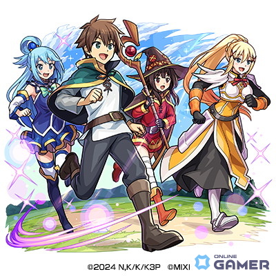 闇属性 ★6 パーティの絆 カズマ&アクア&めぐみん&ダクネス(進化)CV:福島潤(カズマ)雨宮天(アクア)高橋李依(めぐみん)茅野愛衣(ダクネス)