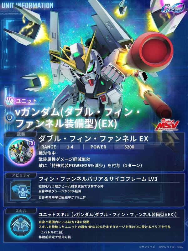 「ジージェネエターナル」URナイチンゲール(EX)&νガンダム(ダブル・フィン・ファンネル装備型)(EX)が登場!のスクリーンショット3