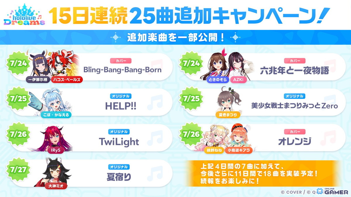 「ホロライブドリームス」正式サービス開始！好きなタレントの★4を選べる＆15日連続25曲追加キャンペーン開催のスクリーンショット4
